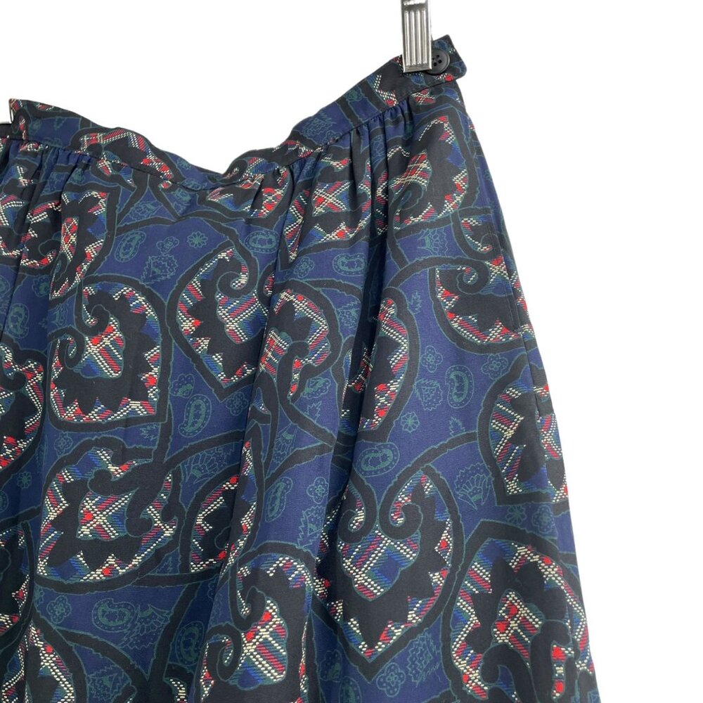 Vintage NWT Country Sophisticates by Pendleton Blue Paisley Midi Skirt Womens 10 - Picture 2 of 9